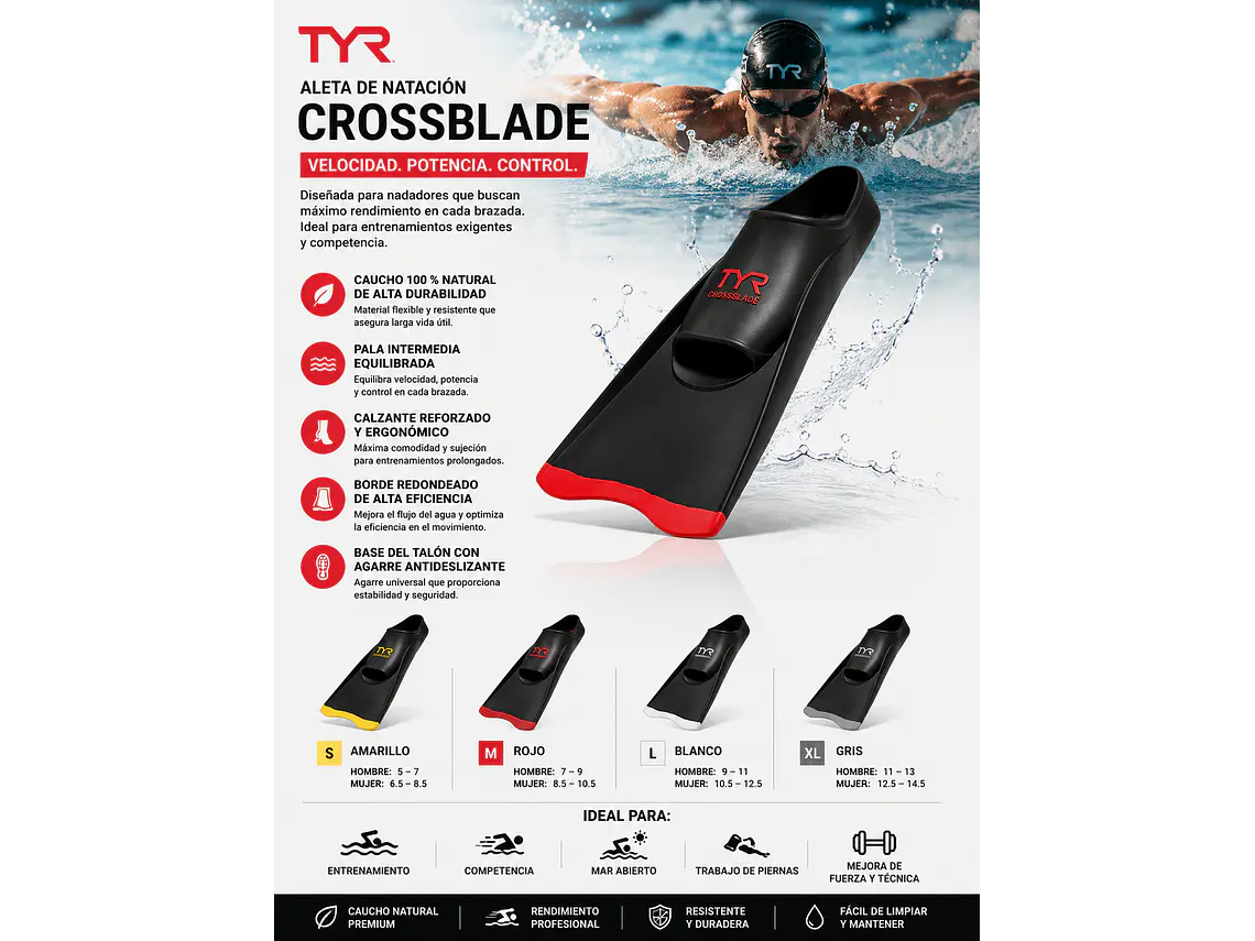 Aleta de Natación TYR Crossblade 6