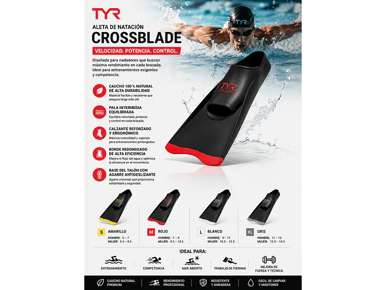 Aleta de Natación TYR Crossblade 6
