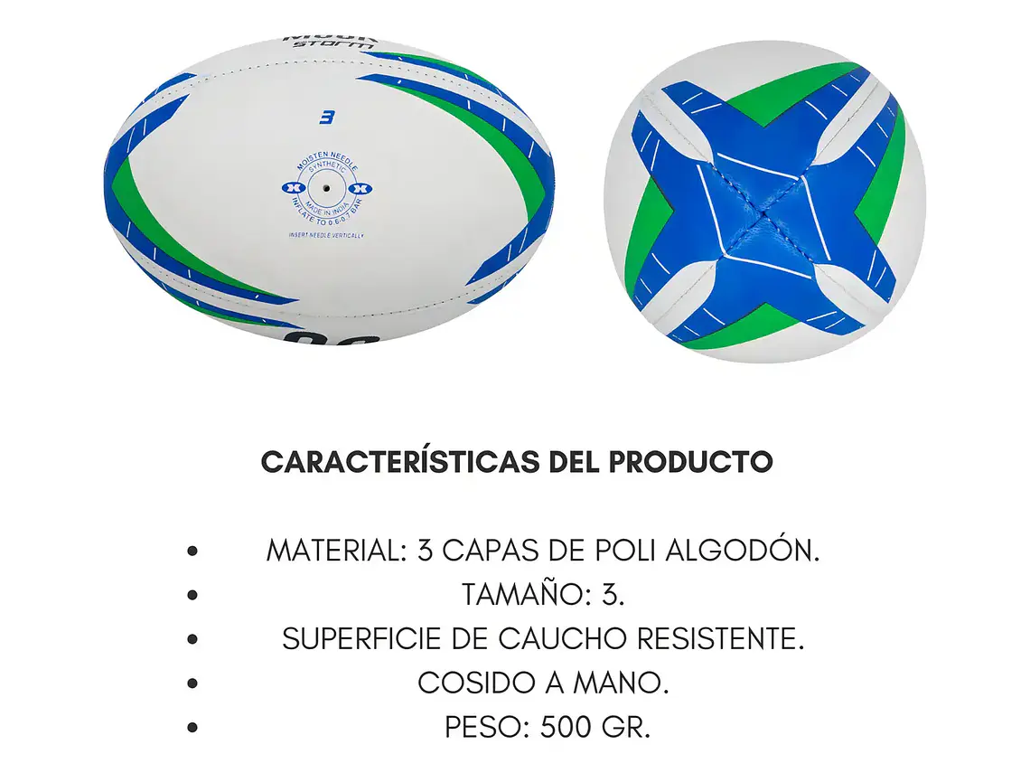 Balon De Rugby Storm N° 3 Muuk 5