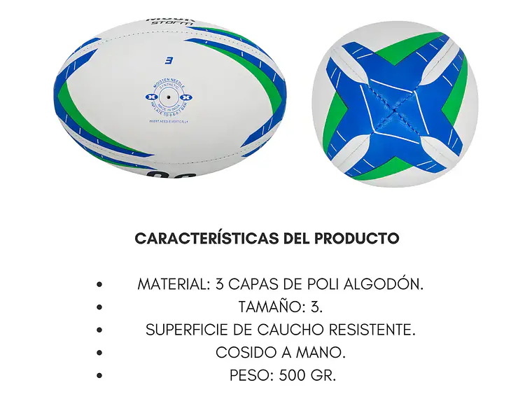 Balon De Rugby Storm N° 3 Muuk 5