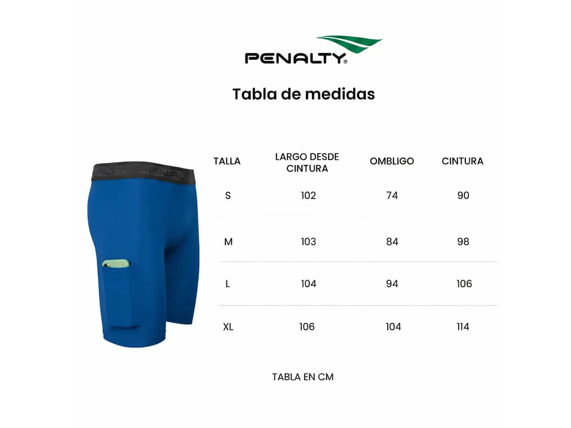 Calza Corta Penalty Skin 183 C/Bolsillo Azul Rey  9