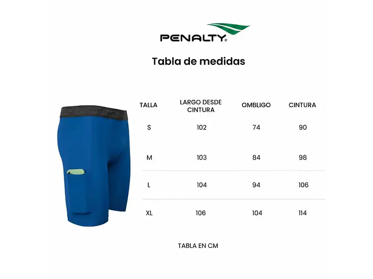 Calza Corta Penalty Skin 183 C/Bolsillo Azul Rey  9