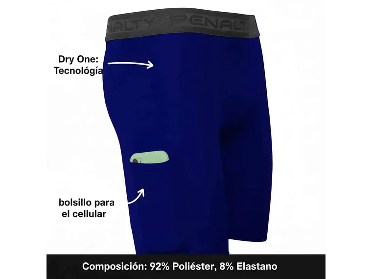 Calza Corta Penalty Skin 183 C/Bolsillo Azul Rey  5