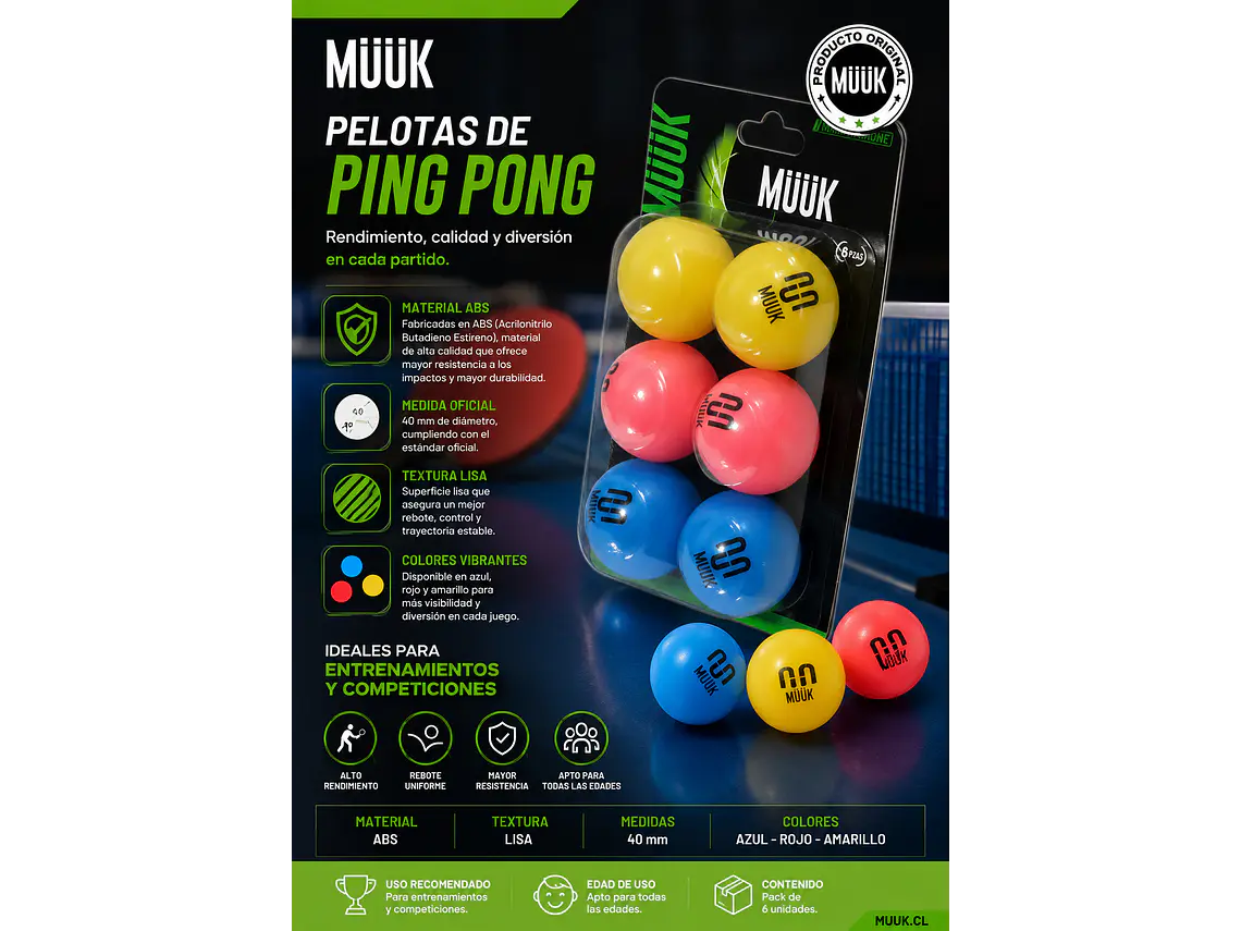 Pelotas de Ping Pong Muuk 7