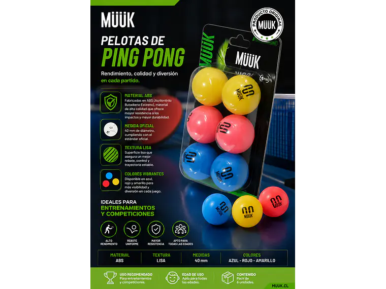 Pelotas de Ping Pong Muuk 7