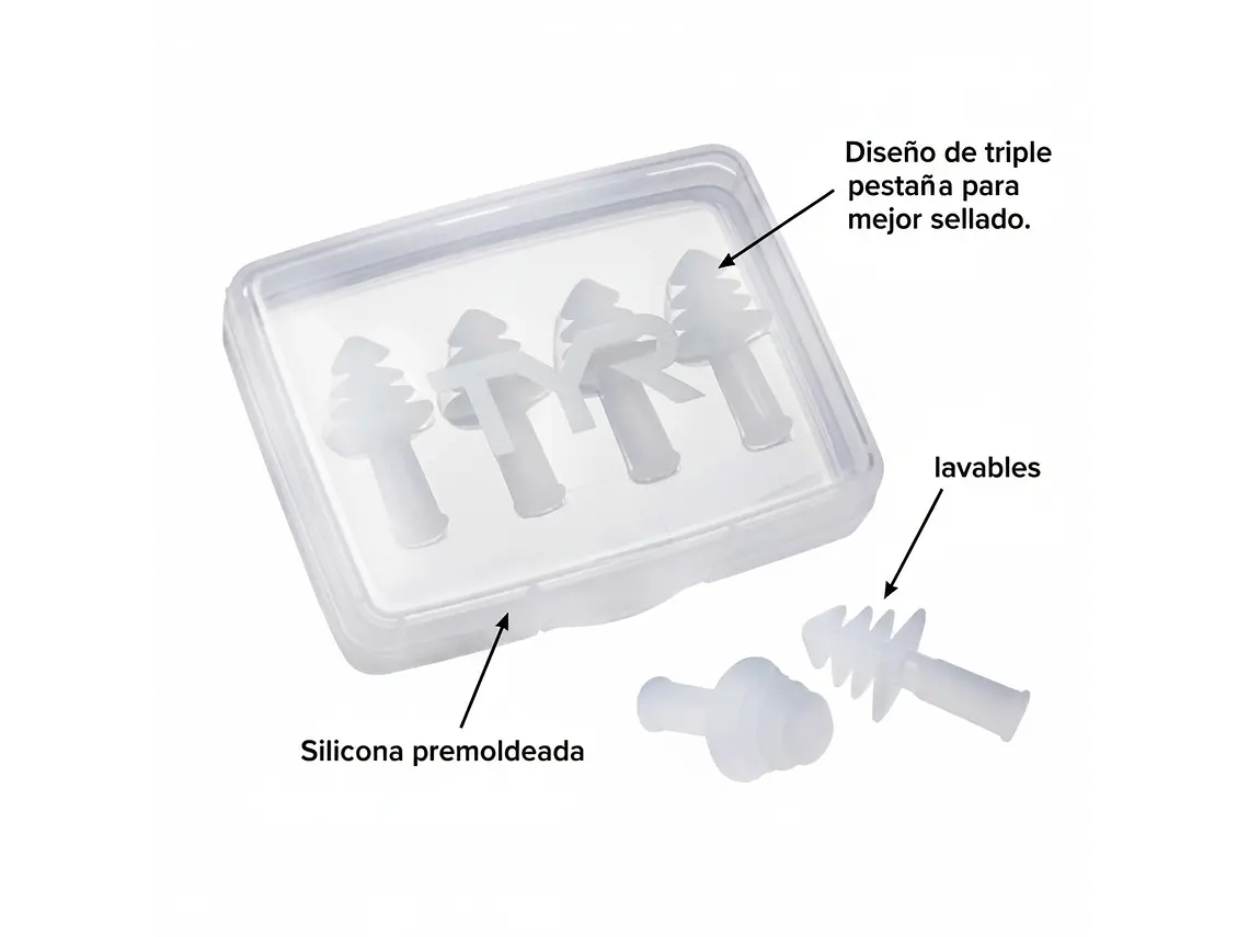 Tapón de Oídos TYR Ergo Flex 4PK Blanco 2