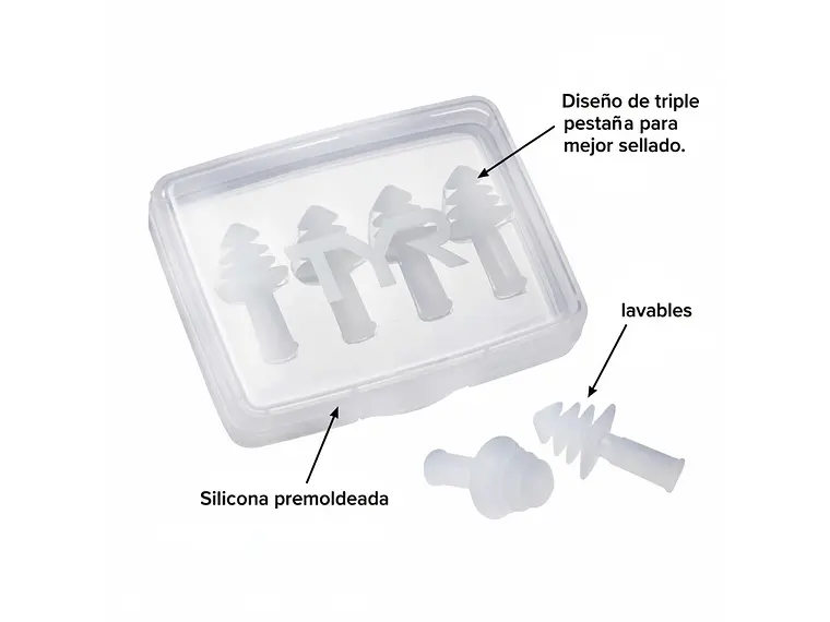 Tapón de Oídos TYR Ergo Flex 4PK Blanco 2