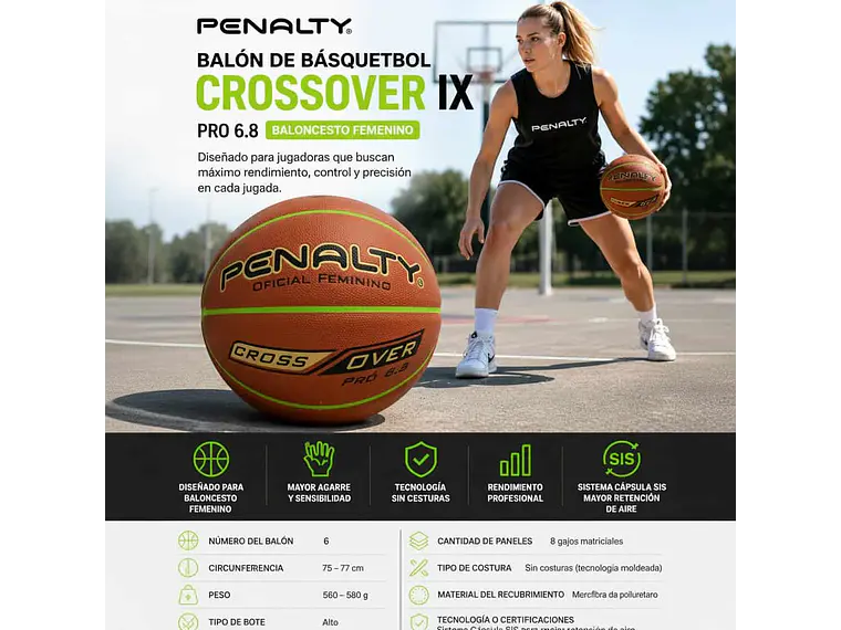 BALON DE BASKETBALL PENALTY 6.8 CROSSOVER IX 4