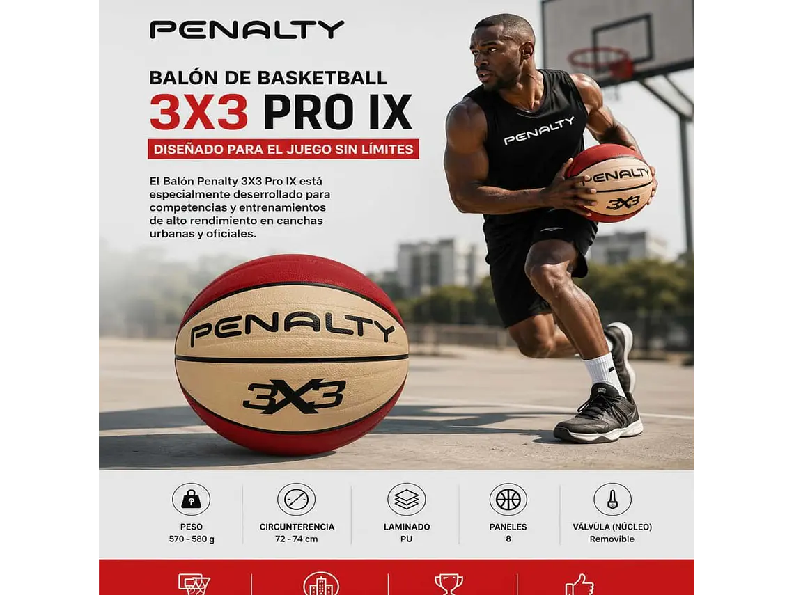 Balón de Basketball 3X3 Penalty Pro IX  4