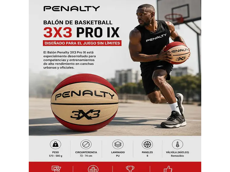 Balón de Basketball 3X3 Penalty Pro IX  4