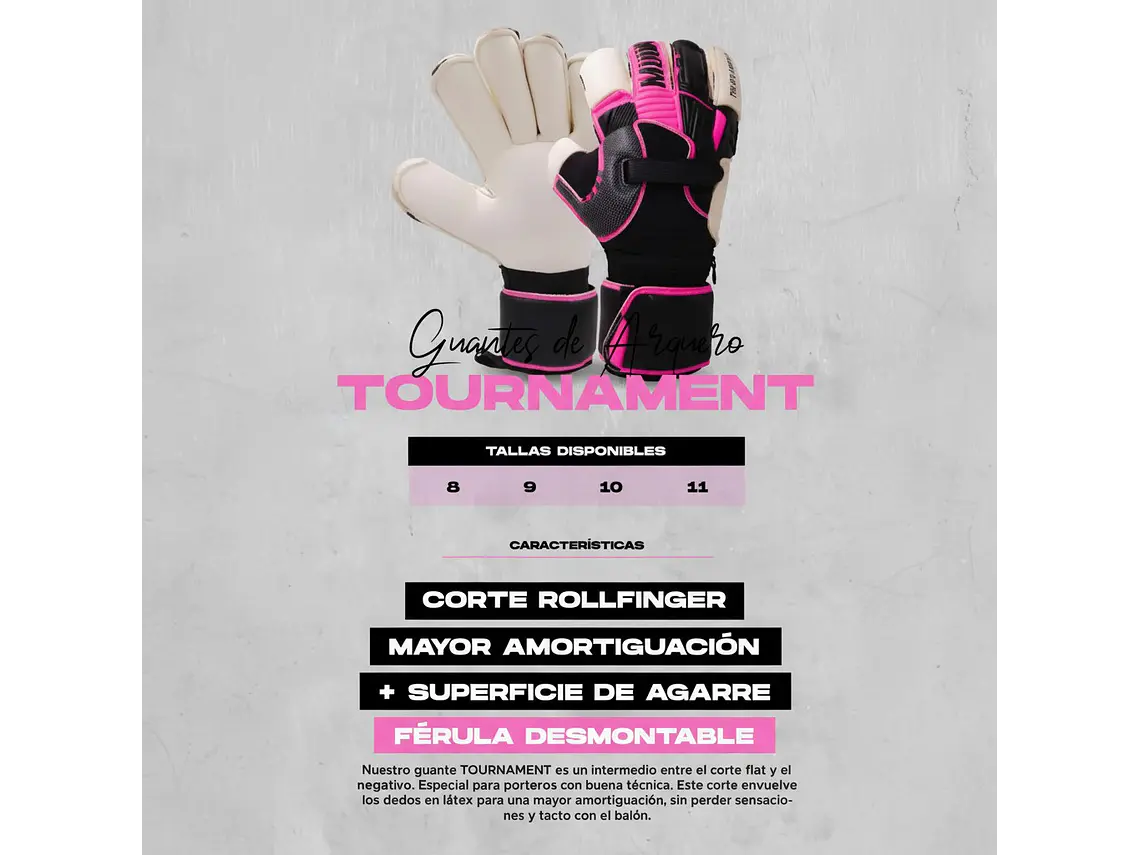 Guante De Arquero Muuk Tournament Negro-Rosa 9