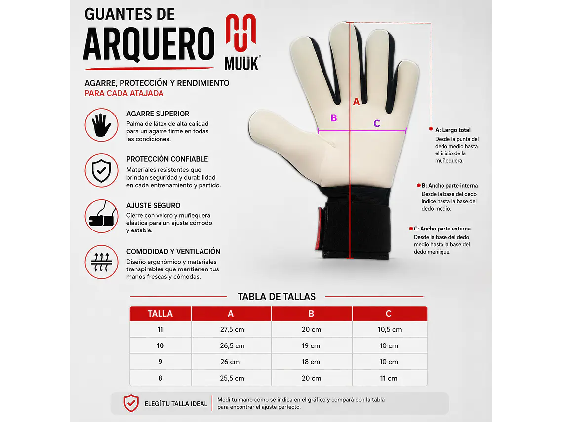 Guante De Arquero Muuk Tournament Negro-Rosa 10