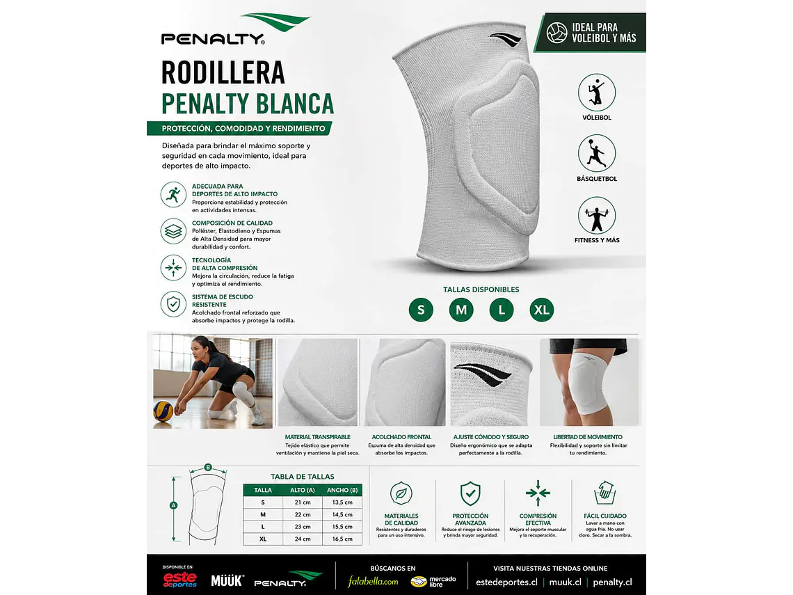 Rodillera Penalty Indoor Negra 2