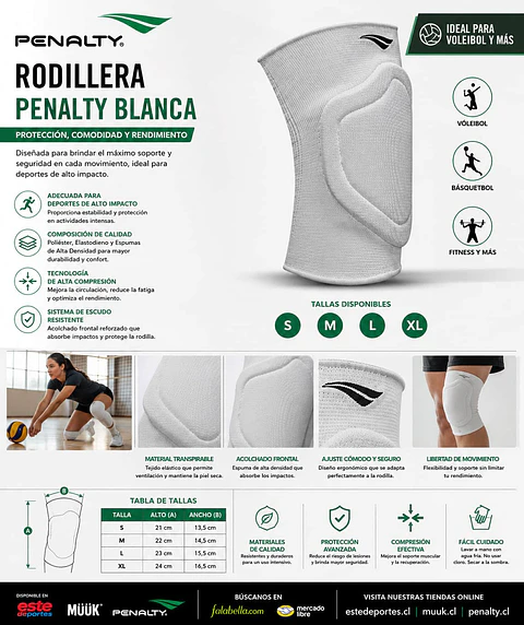 Rodillera Penalty Indoor Negra