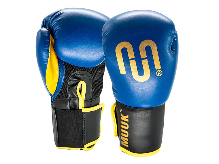 Guante De Box PU Impact Muuk Negro-Azul 1