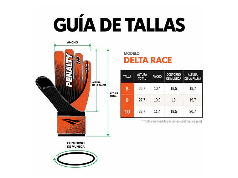 Guante de Arquero Penalty Delta Race Rojo/Negro 3