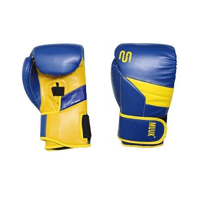 Guante De Box Muuk PU K.O. Azul-Amarillo