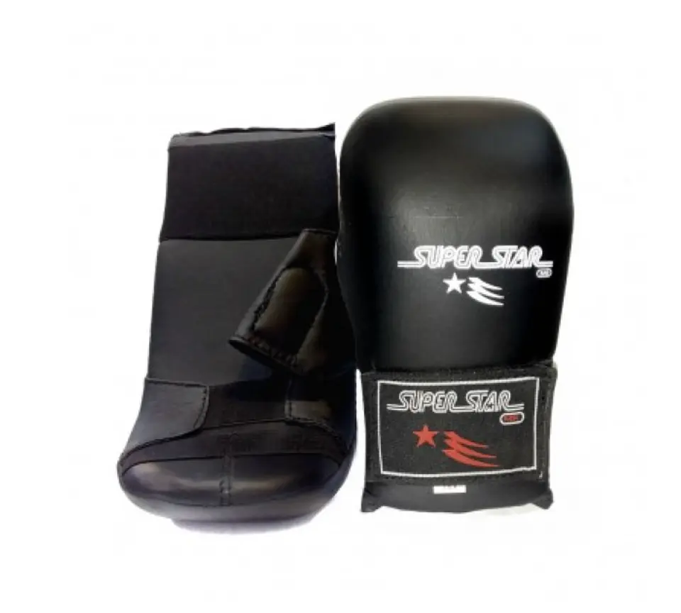Guantillas de Karate Super Star Palma Libre PU Negro 1