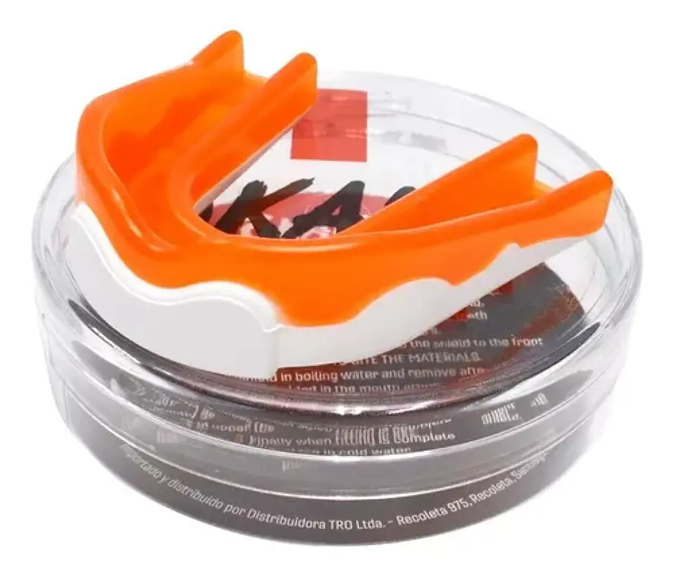 Protector Bucal Okami Simple Senior Naranja Blanco 1
