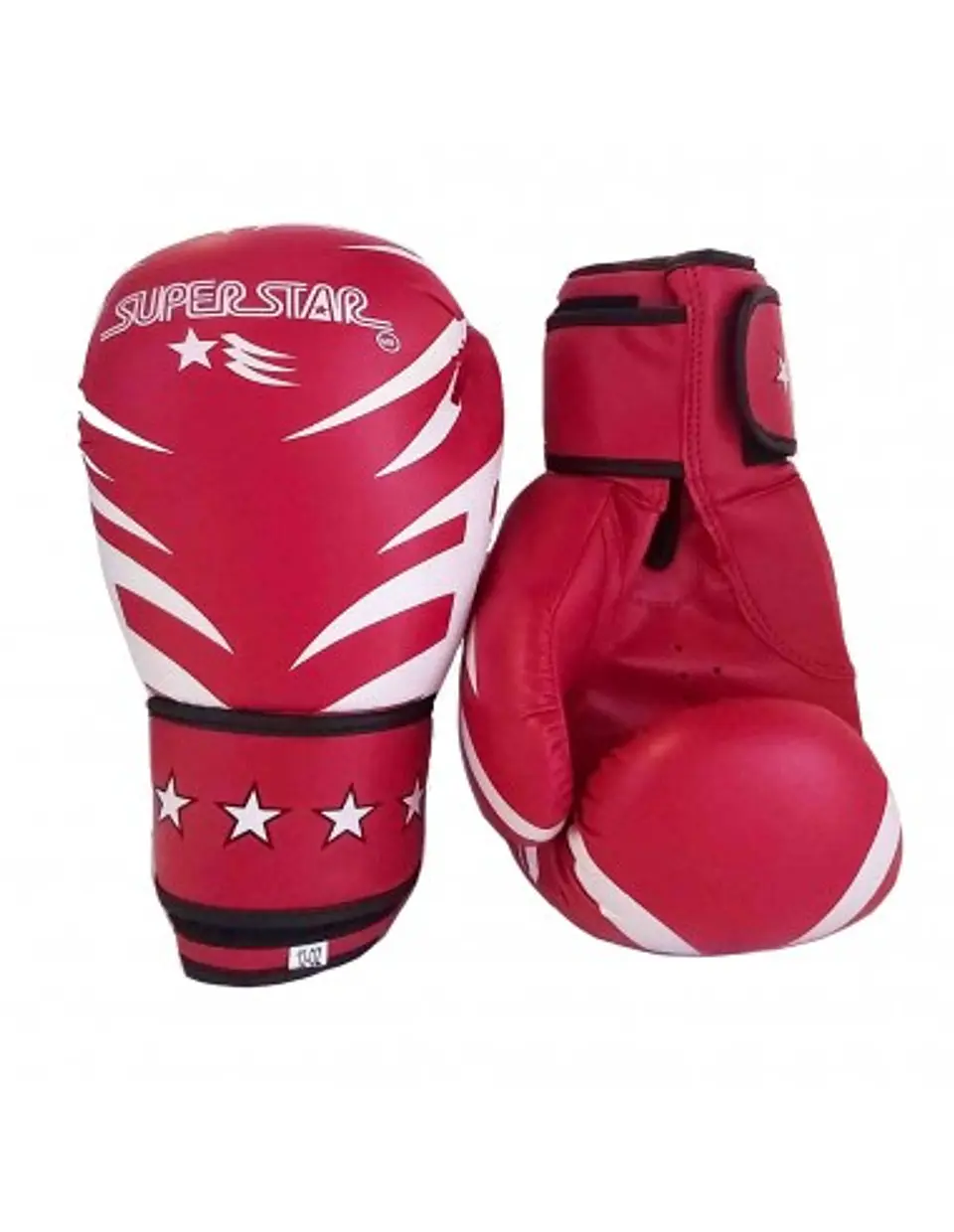 Guantes de Box Super Star Cuero Rojo-Blanco  1