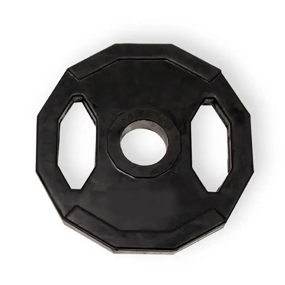 Disco Olimpico de Goma Hexagonal con Aza 15 Kg 1