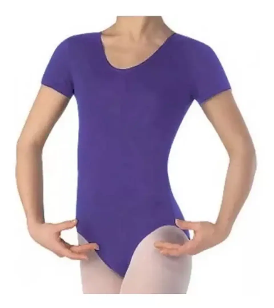 Malla de Gimnasia Lycra Manga Corta Morado 1