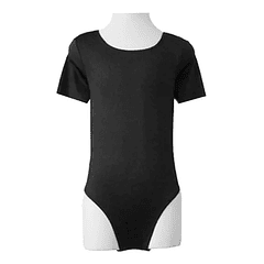 Malla de Gimnasia Nacional Lycra Manga Corta Negro