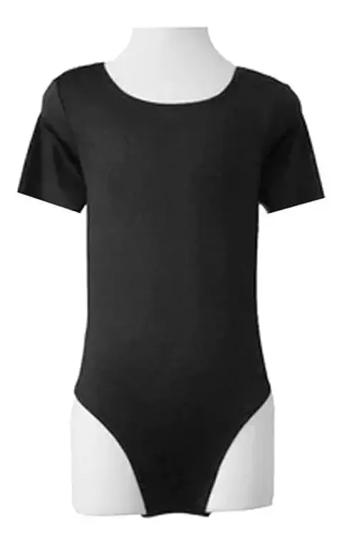 Malla de Gimnasia Nacional Lycra Manga Corta Negro