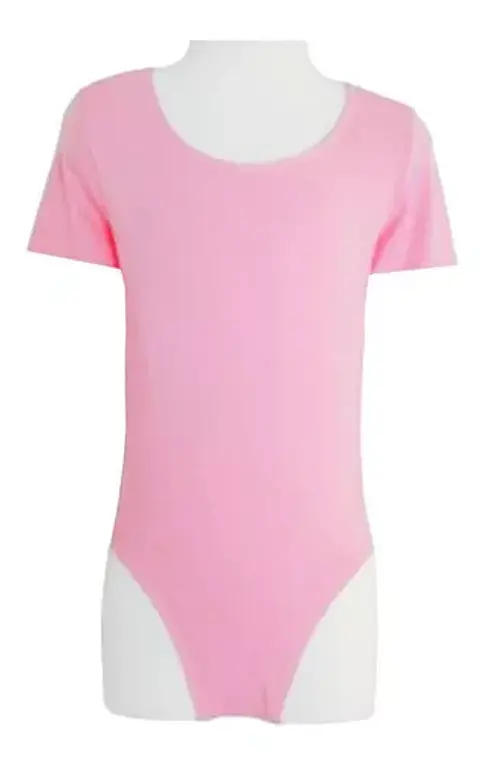 Malla de Gimnasia Nacional Lycra Manga Corta Rosado