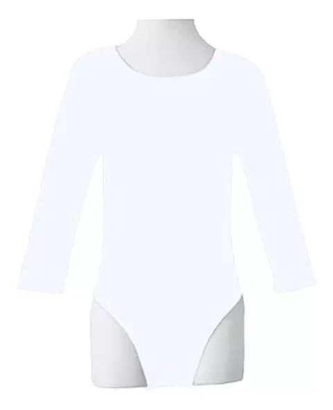 Malla de Gimnasia Nacional Lycra Manga Larga Blanco