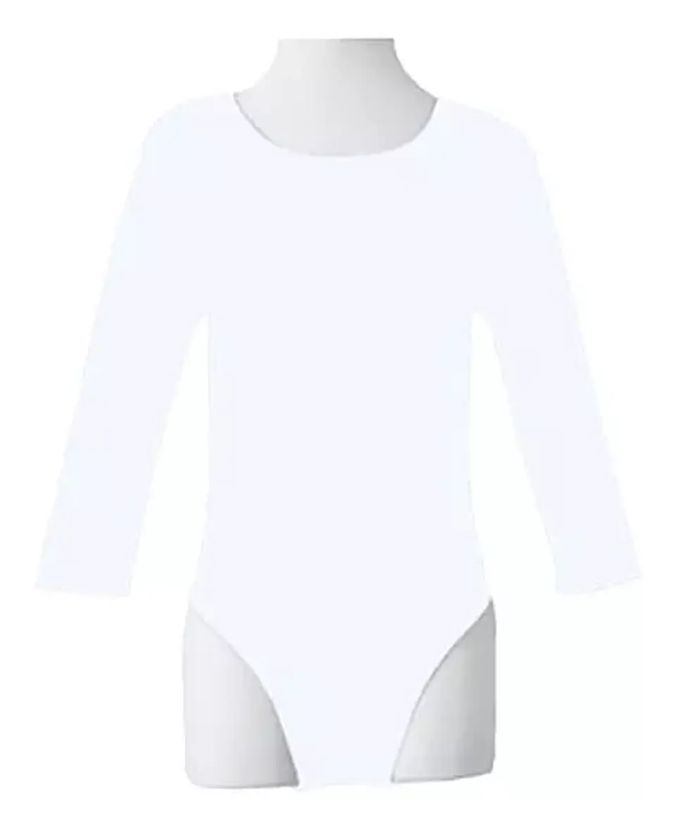Malla de Gimnasia Nacional Lycra Manga Larga Blanco 1