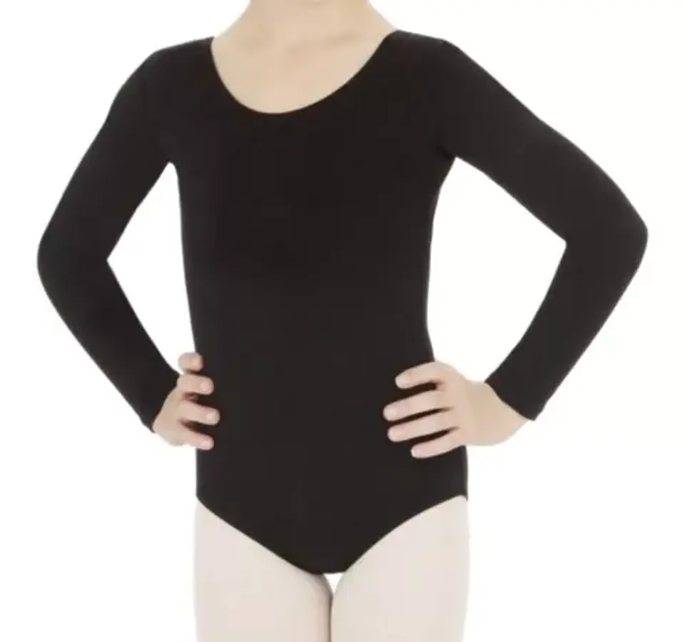 Malla de Gimnasia Nacional Lycra Manga Larga Negro 1