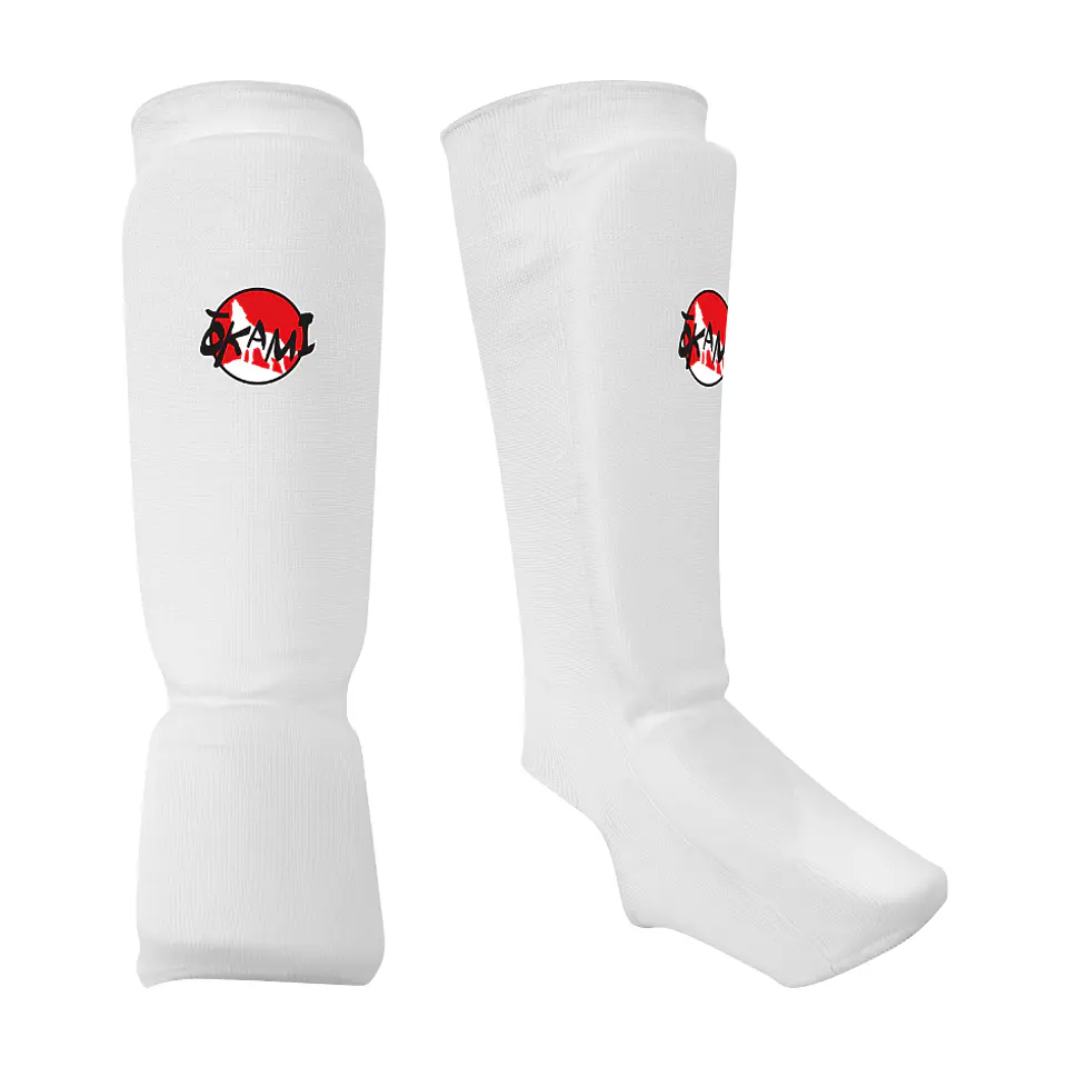 Canilleras de Artes Marciales Okami Elasticada Blanco 1