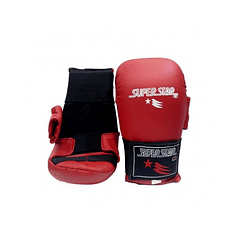 Guantillas de Karate Super Star Palma Libre PU Rojo