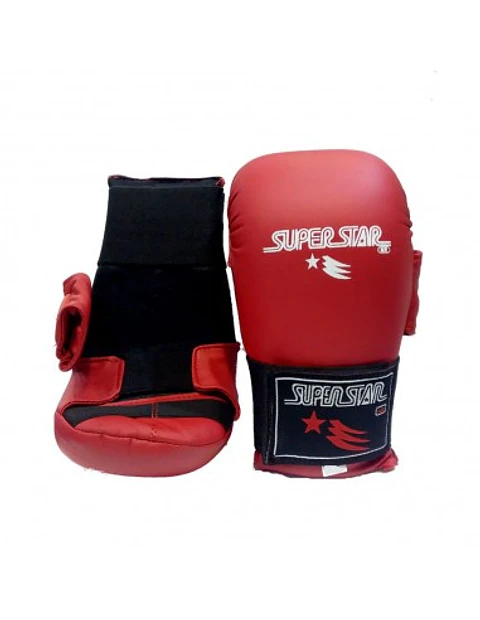 Guantillas de Karate Super Star Palma Libre PU Rojo