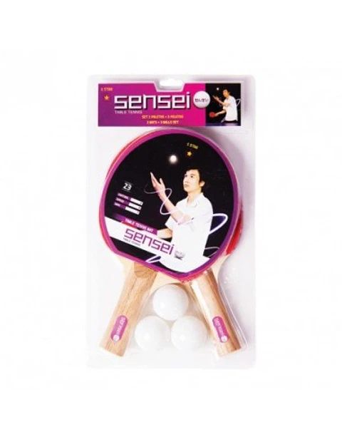 Set de Ping Pong Paletas + Pelotas Sensei 1*