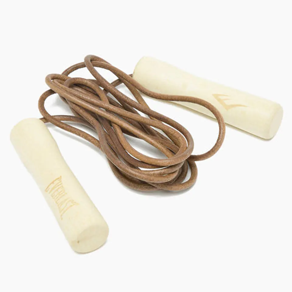 Cuerda de Salto Everlast Cuero y Mango Madera 1