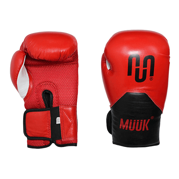 Guante de Box Muuk Cuero Eliminator Rojo-Negro 1