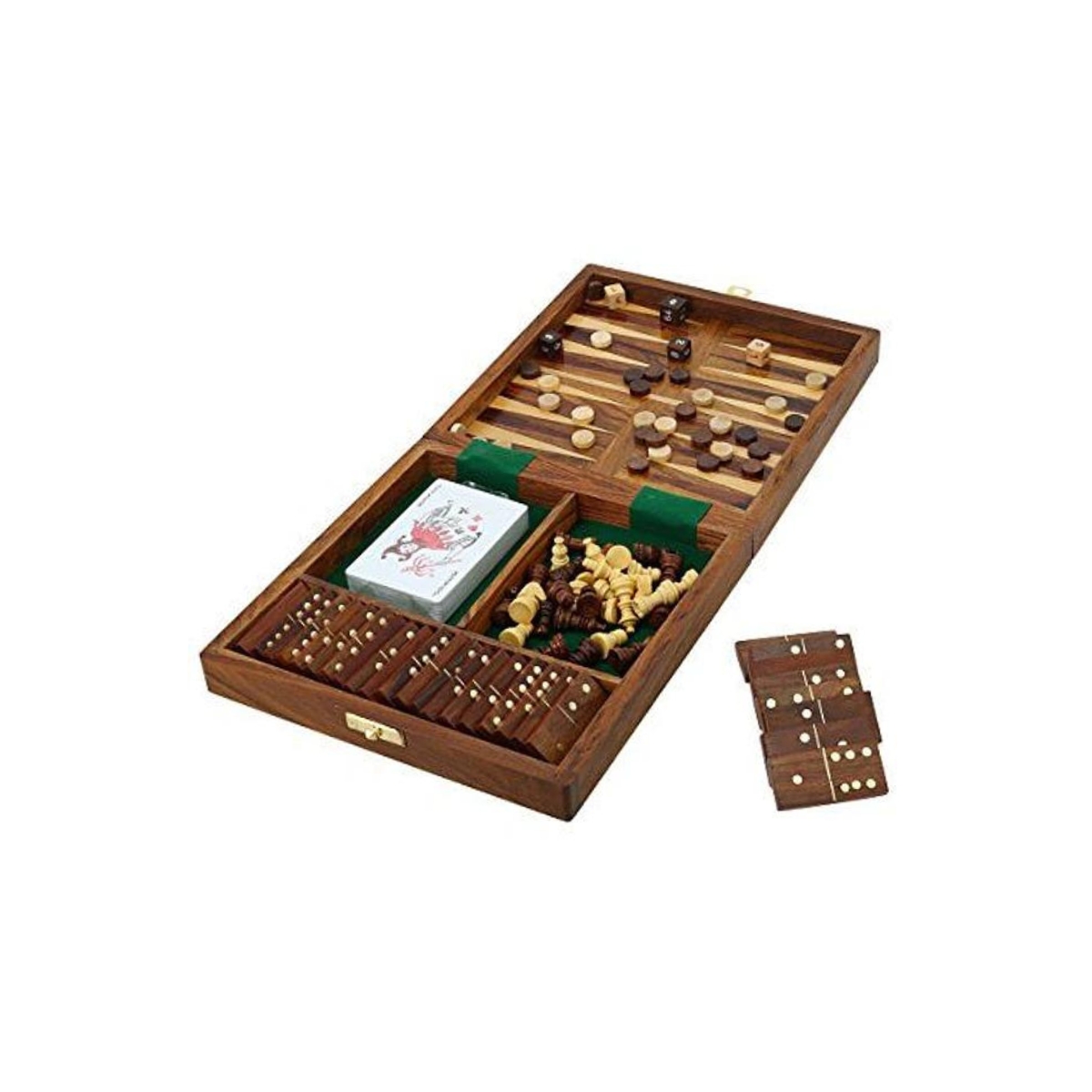Ajedrez Backgammon Madera 3 en 1