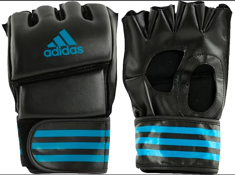 Guantillas de MMA Adidas Training Negro-Celeste