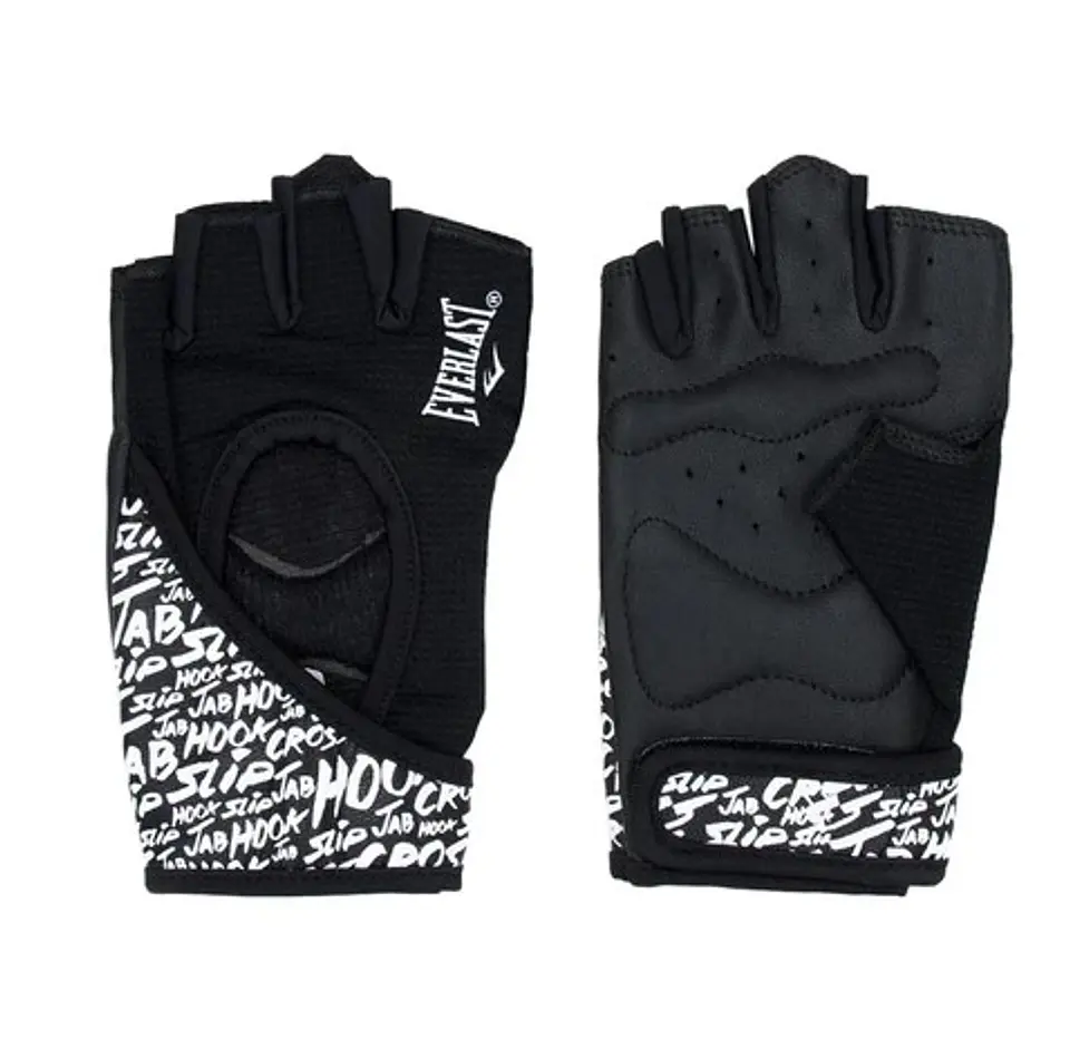 Guantes Fitness Everlast Flex Pro Mujer Negro Blanco 1