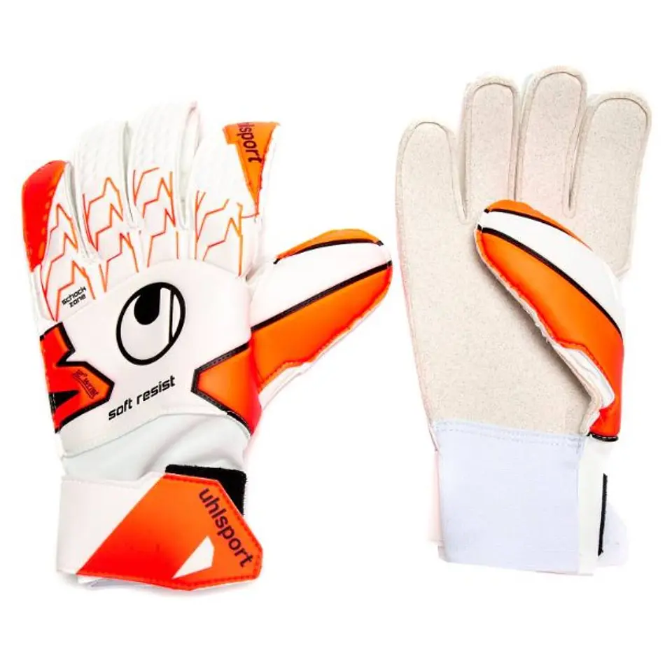 Guantes de Arquero Uhlsport Soft Resist Blanco-Naranjo 1