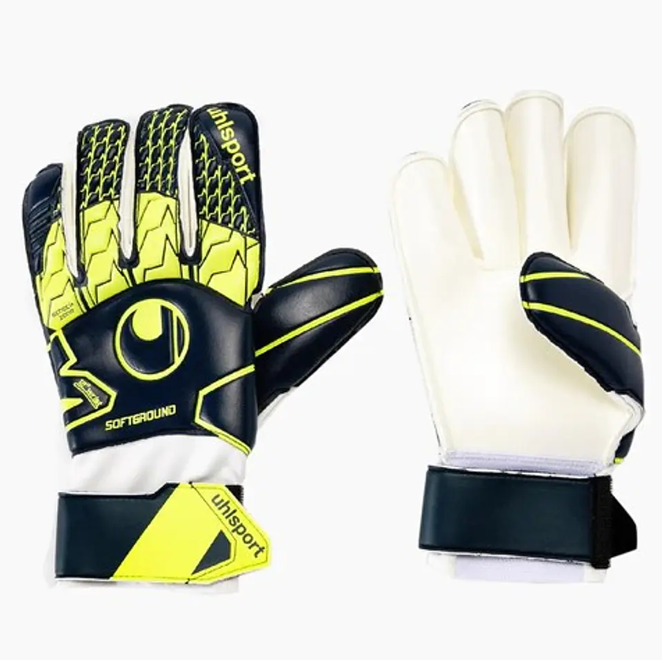 Guantes de Arquero Uhlsport Soft RF Navy-Amarillo Neon 1