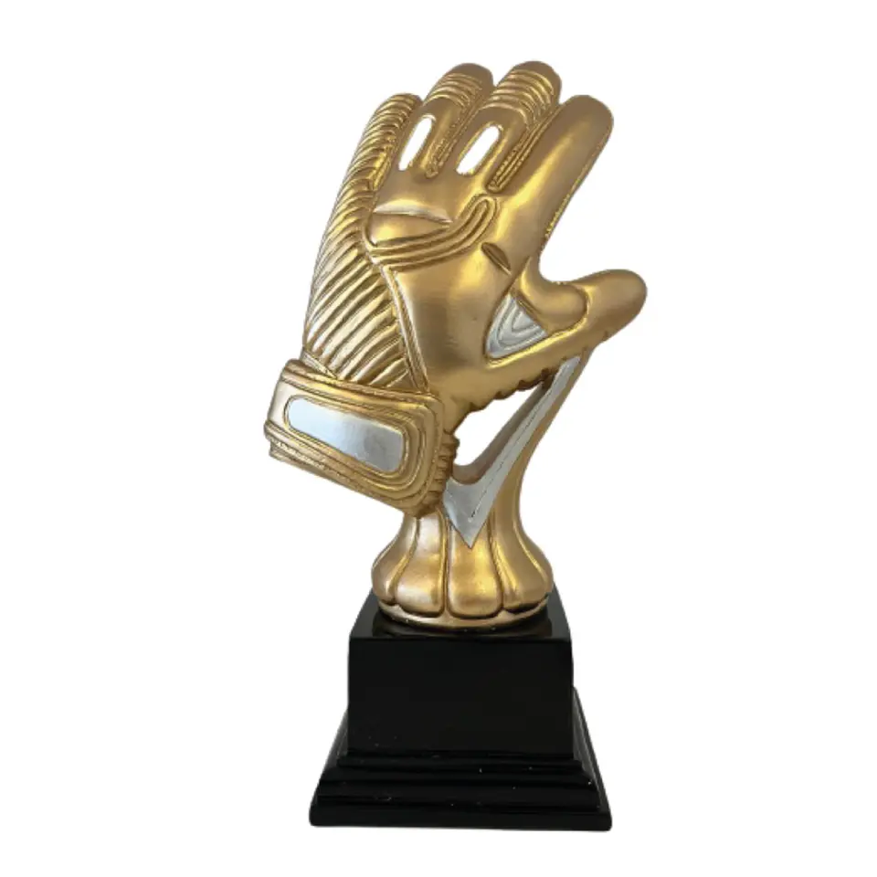 Trofeo Mejor Arquero Guante Resina Dorado 27 cm 1