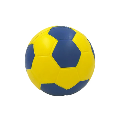 Balón de Handball Espuma PU 6'' Azul-Amarillo
