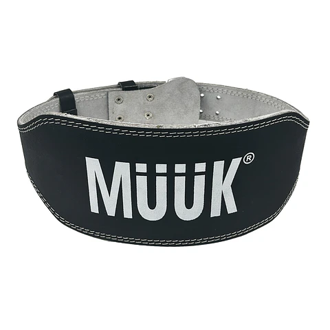 Cinturón De Pesas Cuero Muuk Negro/Blanco