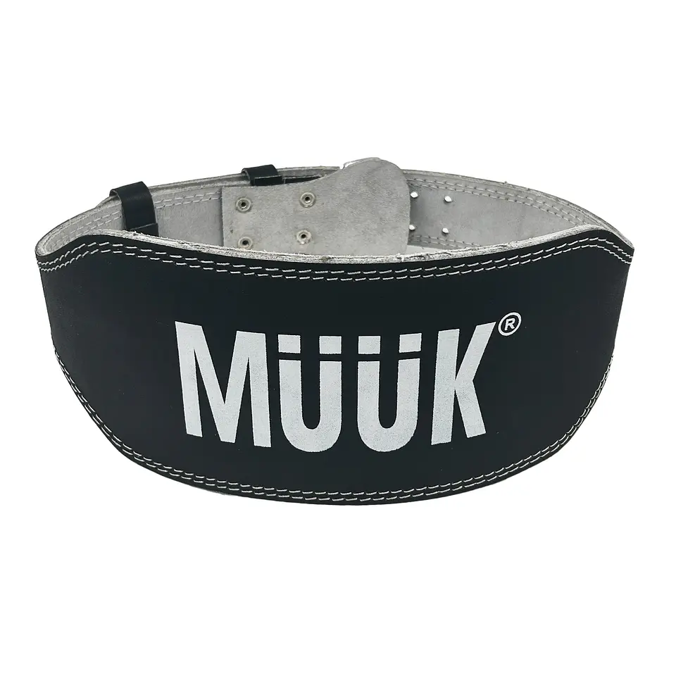 Cinturón De Pesas Cuero Muuk Negro/Blanco 1