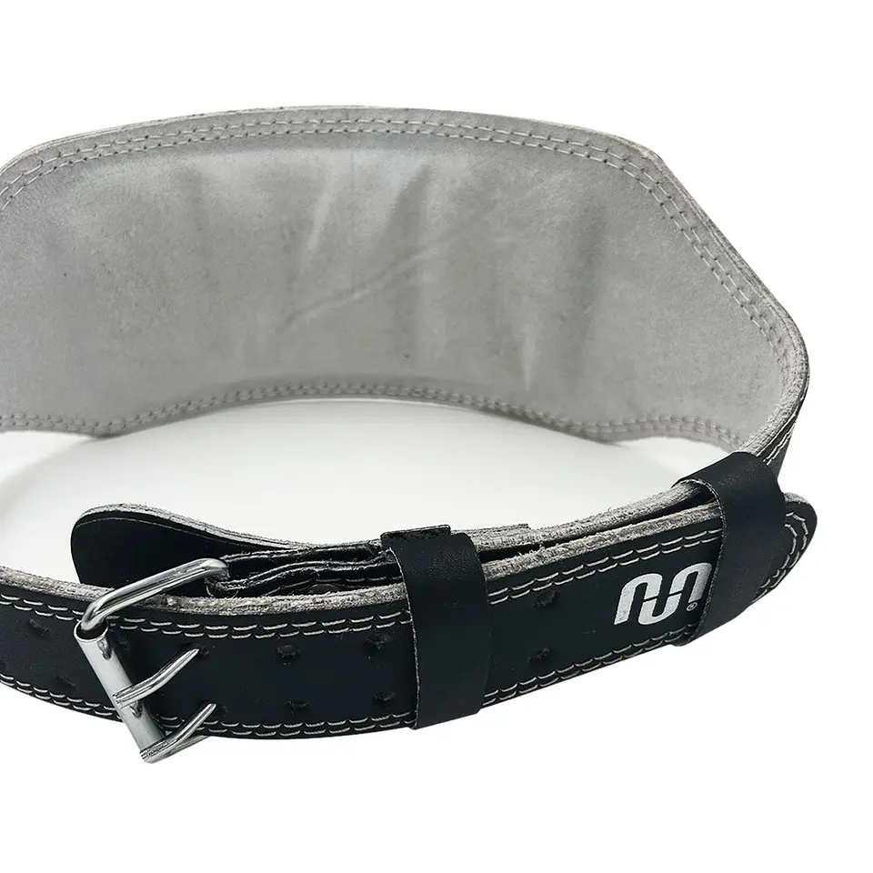 Cinturón De Pesas Cuero Muuk Negro/Blanco 5