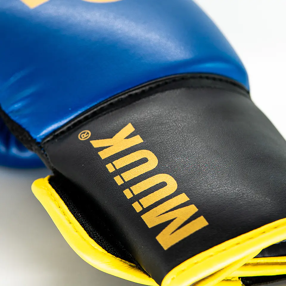 Guante De Box PU Impact Muuk Negro-Azul 4
