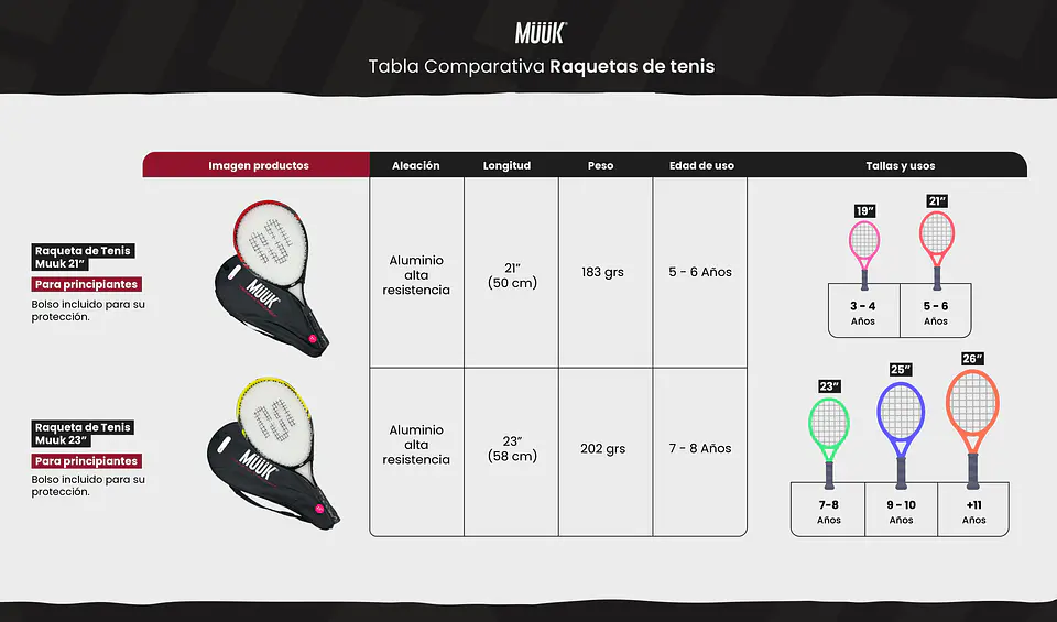 Raqueta de Tenis Muuk 23'' 9
